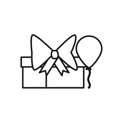 gift box with balloon helium