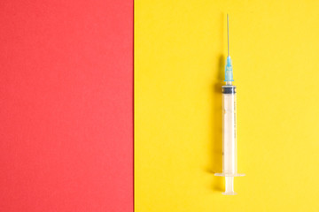 The concept of a good result from vaccinations and injections. Modern medicine. Empty medical...
