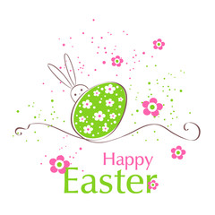 Easter card with colorful Easter egg