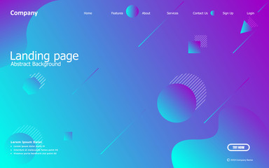 Obraz premium Niebieskie tło. Płynna kompozycja. Projekty landing page'y, plakatów, ulotek, ilustracji wektorowych - Wektor