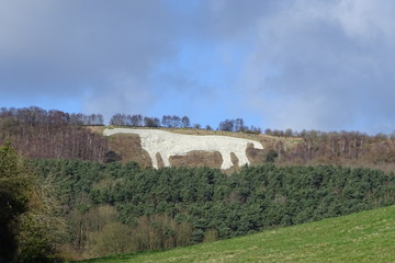 Fototapeta na wymiar Views of the White Horse, Kilburn, North Yorkshire Moors, England, UK