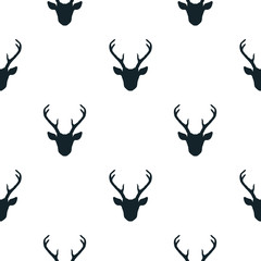 Seamless pattern with deer heads