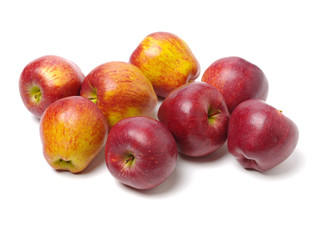 Red apples isolated on white background
