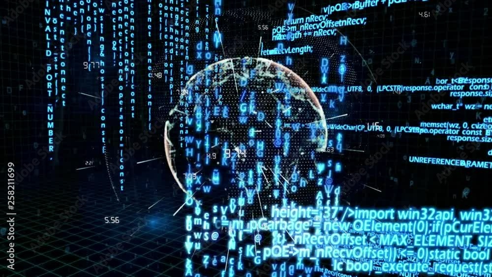 Poster globe emits flashes of light representing data