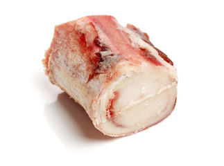 Raw caw bones on white background