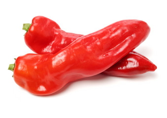 Fresh red pepper on white background