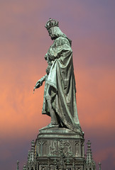 The statue of Charles IV in Prague