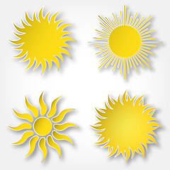 Paper suns on the sky