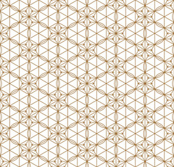 Seamless japanese pattern shoji kumiko in golden.