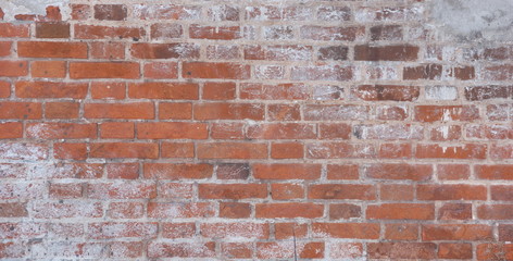 surface of an old red brick wall grunge background texture
