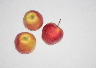 red apples on white background