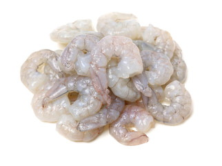 Raw Jumbo Shrimp on a White Background