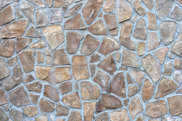 Stone Wall Joined With Cement