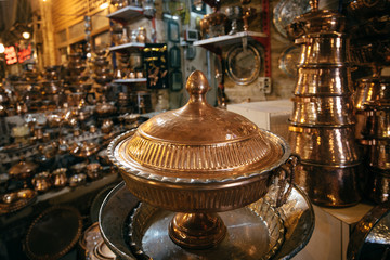 Fototapeta na wymiar Copper handicraft in Isfahan