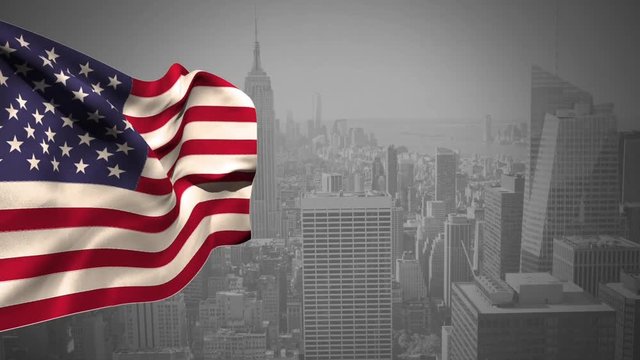 American national falg waving