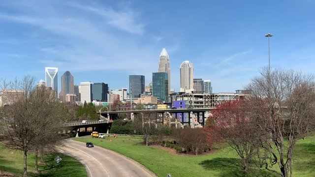 Charlotte, North Carolina skyline cityscape on a spring day