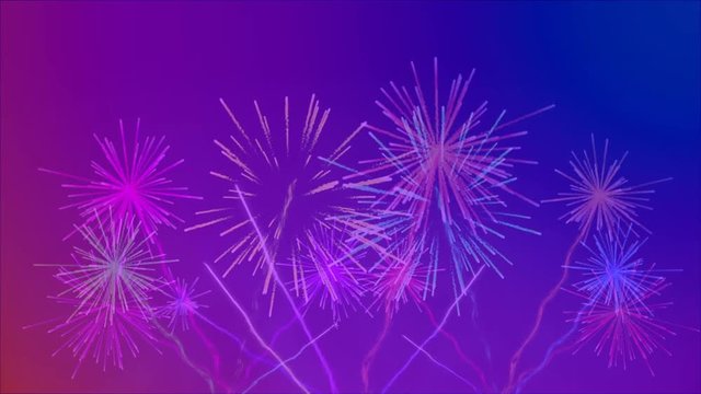 Fireworks on purple background