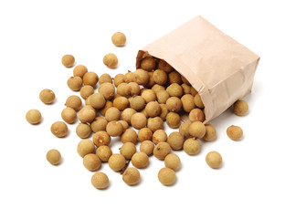 Freshness longans on white background