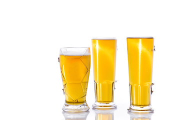 Beer mugs isolated white background