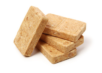 Compressed biscuit food  on white background