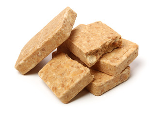 Compressed biscuit food  on white background