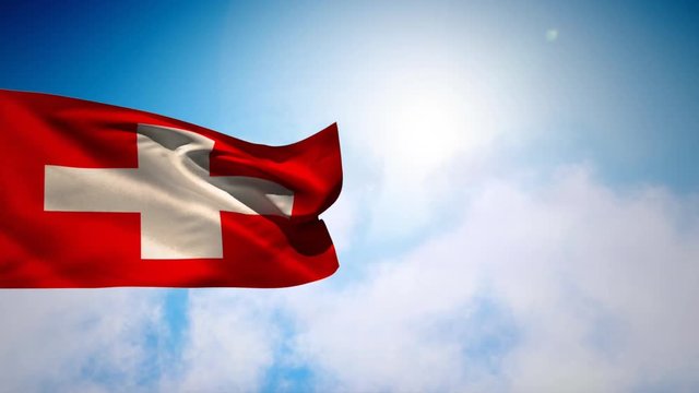 Denmark national flag floating