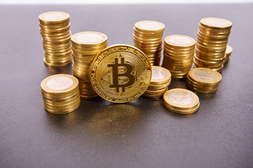 golden bitcoin, conceptual image for crypto currency
