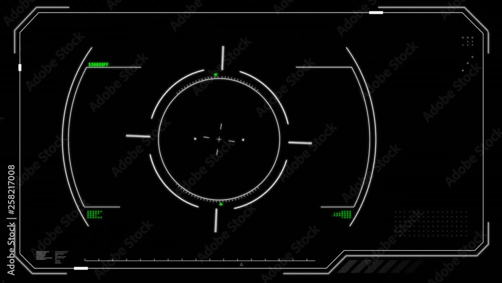 Poster searching target in a frame on a black background