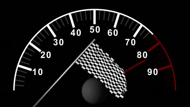 Car counter against checkered flag 