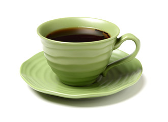 Cup of tea on white background