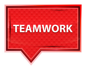 Teamwork misty rose pink banner button