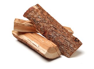 Pile of firewood isolated on a white background