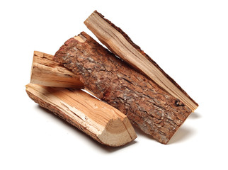 Pile of firewood isolated on a white background