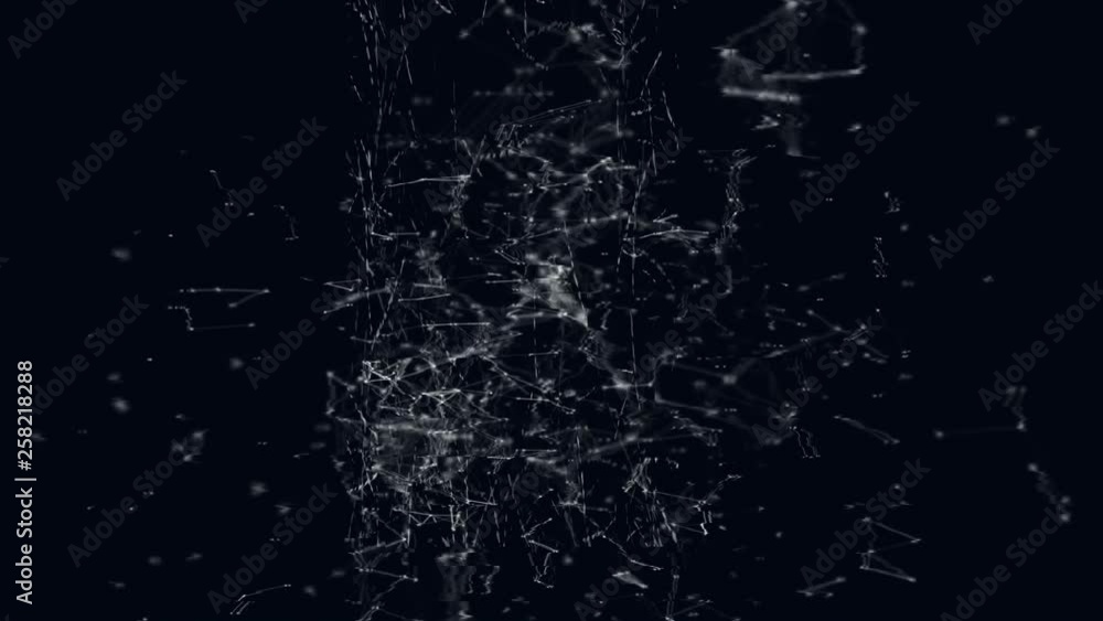 Poster Front view of sizzling screen against molecules in background