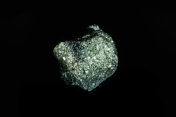 Pyrite Mineral on Black