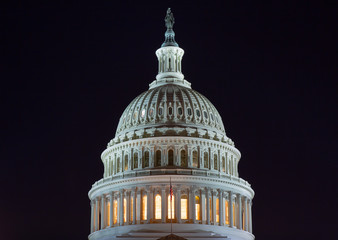US Capitol Building at night