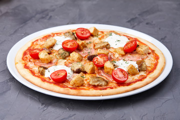 pizza with mushrooms
