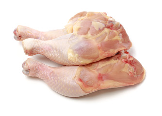 Chicken legs on white background