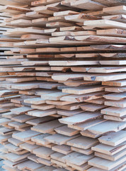 Wood timber in the sawmill