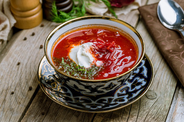 Borscht with sour cream