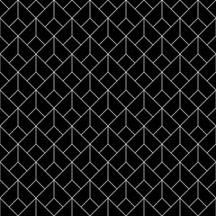 Fototapeta premium Art Deco Seamless Pattern - Repeating pattern design with art deco motif in black and white