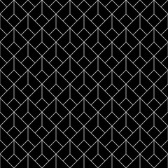 Art Deco Seamless Pattern - Repeating pattern design with art deco motif in black and white