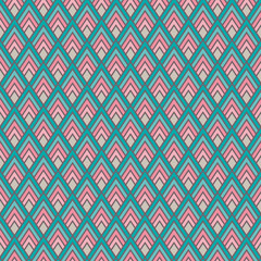 Art Deco Seamless Pattern - Repeating pattern design with art deco motif in vintage colors