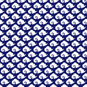 Blue China Seamless Pattern - Blue And White Repeating Pattern Design Inspired By China