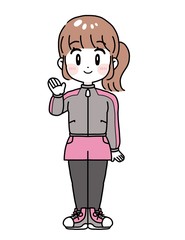 スポーツウェア　女性　イラスト
