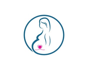 beauty pregnant women vector icon