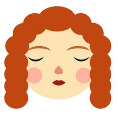woman face flat illustration on white