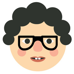 woman face flat illustration on white