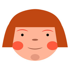 woman face flat illustration on white