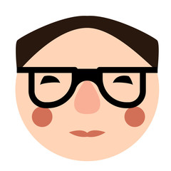 woman face flat illustration on white